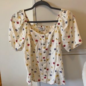 Madewell Floral off the shoulder top